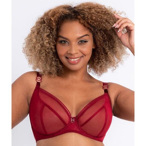 NWT Curvy Kate Lifestyle Plunge Bra - Deep Red - Picture 1 of 10